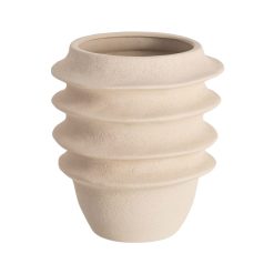 Vaso decorativo de cerâmica creme