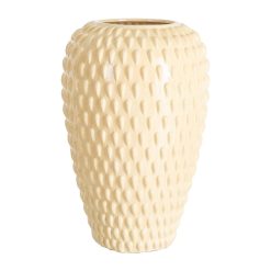 Vaso decorativo de cerâmica creme