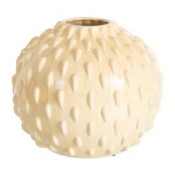 Vaso decorativo de cerâmica creme