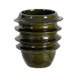 Vaso decorativo de cerâmica verde