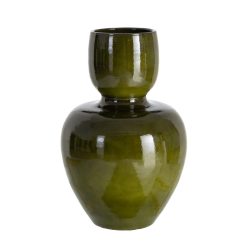 Vaso decorativo de cerâmica verde