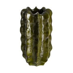 Vaso decorativo de cerâmica verde