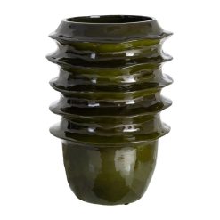 Vaso decorativo de cerâmica verde