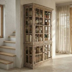 Vitrina para Sala Madeira De Pinho 120 X 40 X 195 Cm