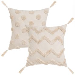 Almofada 2 Modelos Natural Polialgodão 45 X 45 Cm (2 Unidades)