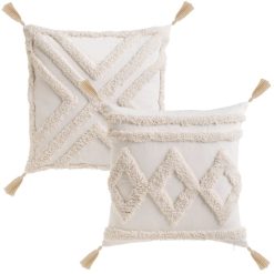 Almofada 2 Modelos Polialgodão Natural 45 X 45 Cm (2 Unidades)