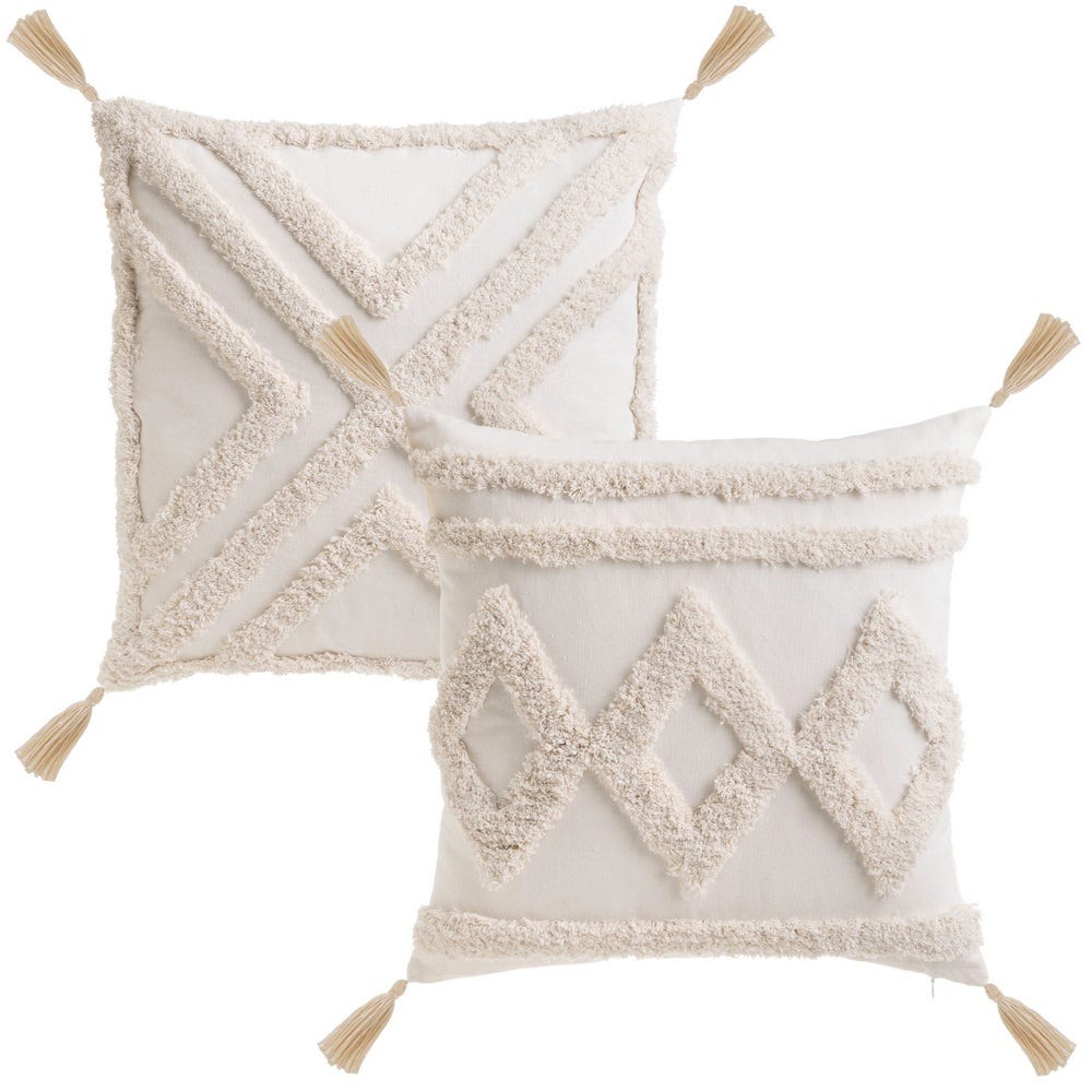 Almofada 2 Modelos Polialgodão Natural 45 X 45 Cm (2 Unidades)