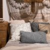 Almofada Branco-Cinza Algodão Decoração 45 X 45 Cm (2 Unidades)