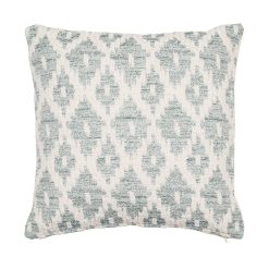 Almofada Branco-Verde Algodão Decoração 45 X 45 Cm (2 Unidades)