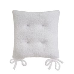 Almofada De Cadeira Sherpa Bouclé Branco 40 X 7 X 40 Cm (4 Unidades)