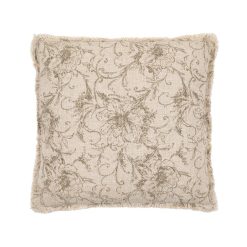 Almofada Flores Bege Escuro 45 X 45 Cm (2 Unidades)