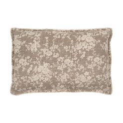 Almofada Flores Bege Escuro 60 X 40 Cm (2 Unidades)