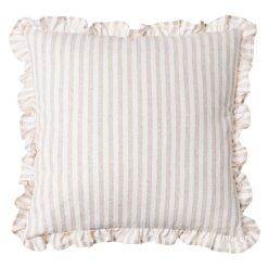 Almofada Listras Bege Algodão 43 X 43 Cm (2 Unidades)
