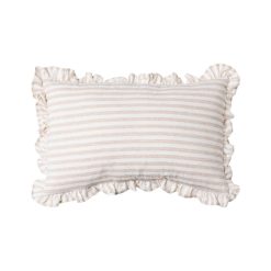 Almofada Listras Bege Algodão 50 X 30 Cm (2 Unidades)
