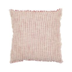 Almofada Listras Bege-Vermelho 50 X 50 Cm (2 Unidades)