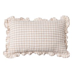 Almofada Quadros Bege Algodão 50 X 30 Cm (2 Unidades)