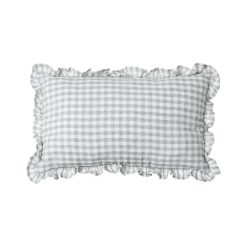 Almofada Quadros Cinza Algodão 50 X 30 Cm (2 Unidades)