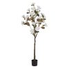 Árvore Magnólia Branco Pvc Jardins 170 Cm