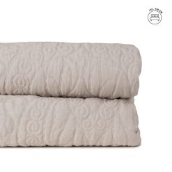 Colcha Bege Poliester-Algodão Quarto 240 X 260 Cm