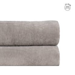 Colcha Cinza Poliester Têxtil/Casa 230 X 260 Cm