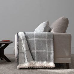 Alternative view of Colcha Quadros Cinza De Pérola Algodão 200 X 260 Cm