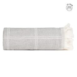 Colcha Quadros Cinza De Pérola Algodão 250 X 260 Cm