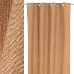 Cortina Faux Linen Opaca Natura Canela 140 X 260 Cm (2 Unidades)