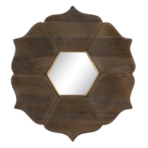 Espelho de Madeira Mango Decoração 90 X 3 X 90 Cm