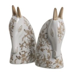 Figura Cavalo 2 M Branco-Castanho 14 X 8 X 26 Cm ( 2 unidades)