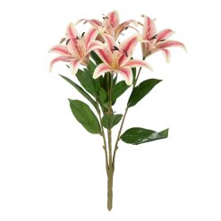 Flor Lirio Rosa Goma Decoração 58 Cm (6 unidades)