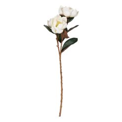 Flor Magnólia Branco Goma Decoração 73 Cm (5 unidades)