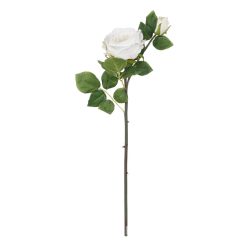 Flor Rosa Branco Pvc-Tecido Decoração 69 Cm ( 24 unidades)