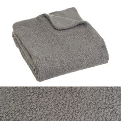 Manta Sherpa-Polar Bouclé Cinza 130 X 160 Cm (2 Unidades)