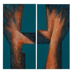 Pintura Abstrato 2 M Canvas Decoração 70 X 140 Cm ( 2 unidades)