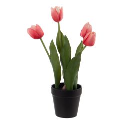Planta Tulipanes Rosa Artificial 11 X 11 X 31 Cm (3 unidades)