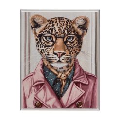 Quadro Leopardo Tecido 85 X 110 Cm