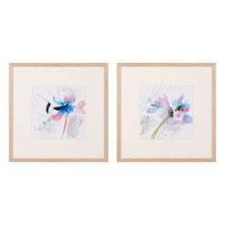 Quadro Pintura Abstrato 2 M Madeira 50 X 50 Cm ( 2 unidades)