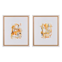 Quadro Pintura Abstrato 2 M Madeira 50 X 60 Cm ( 2 unidades)