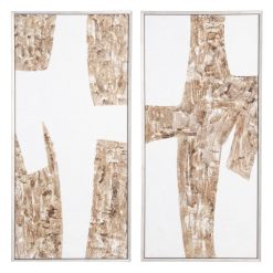 Quadro Pintura Abstrato 2 M Prata 87 X 4 X 153 Cm ( 2 unidades)