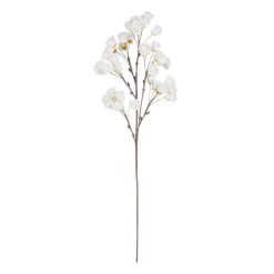 Rama Rosas Branco Nailon Decoração 110 Cm (6 unidades)