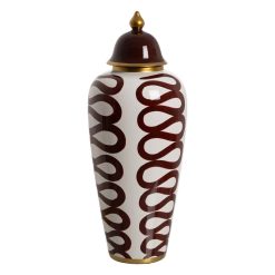 Tibor Branco-Castanho Porcelana 25 X 25 X 63 Cm