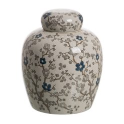 Tibor Branco-Cinza Porcelana Decoração 21 X 21 X 24 Cm