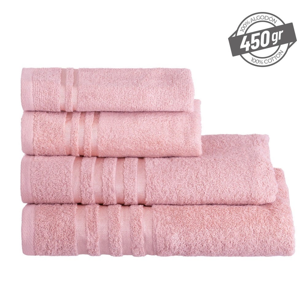 Toalha. Toucador 100% Algodão Rosa 30 X 50 Cm (6 Unidades) - Image 4
