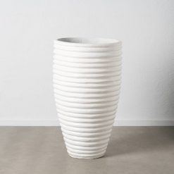 Vaso Branco Fibra De Cimento 82 X 82 X 120 Cm