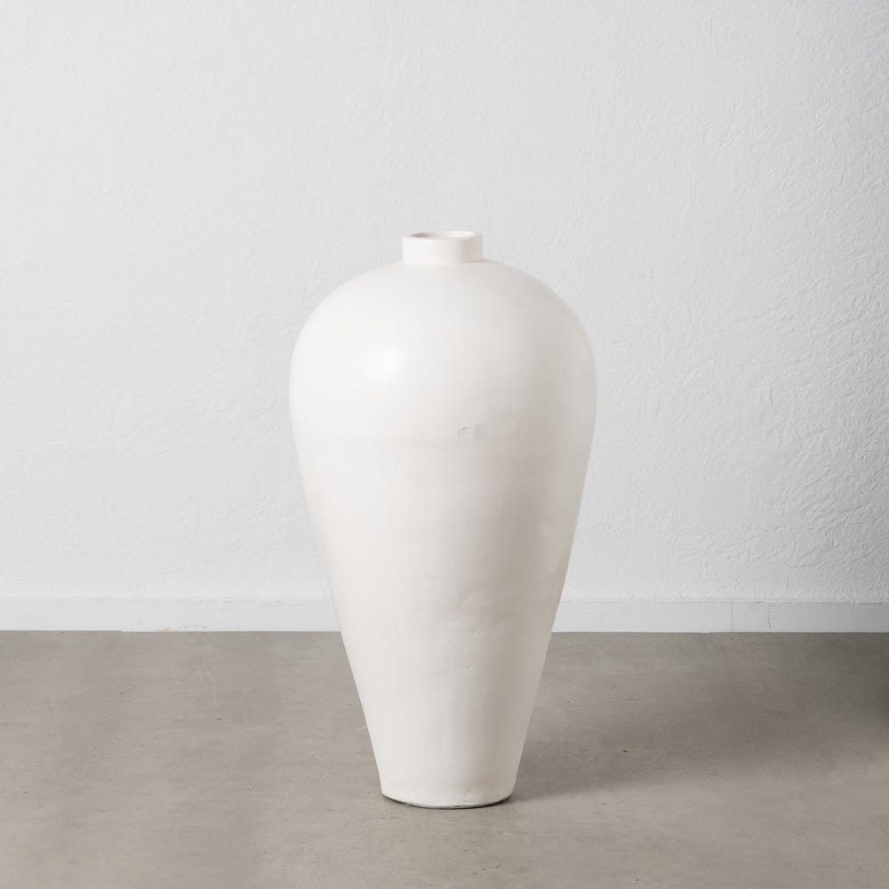 Vaso Branco Terracota  51 X 51 X 100 Cm