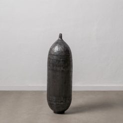 Vaso Preto Aluminio Decoração 33 X 33 X 100 Cm