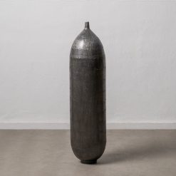 Vaso Preto Aluminio Decoração 33 X 33 X 120 Cm